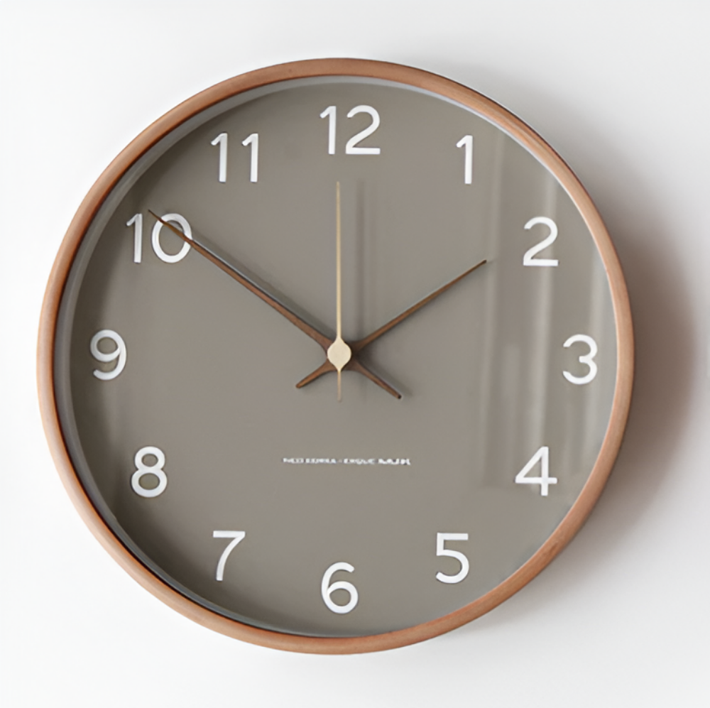 Horloge murale ronde en bois Orbs | Horloge à quartz silencieuse