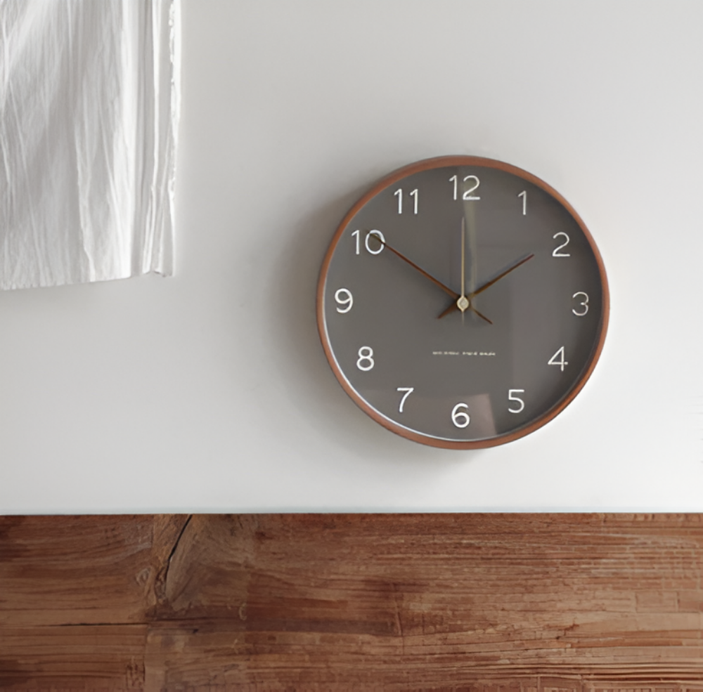 Horloge murale ronde en bois Orbs | Horloge à quartz silencieuse