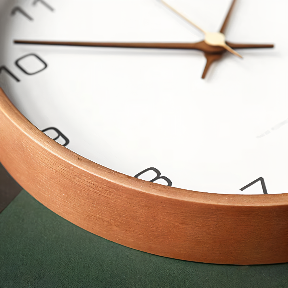 Horloge murale ronde en bois Orbs | Horloge à quartz silencieuse