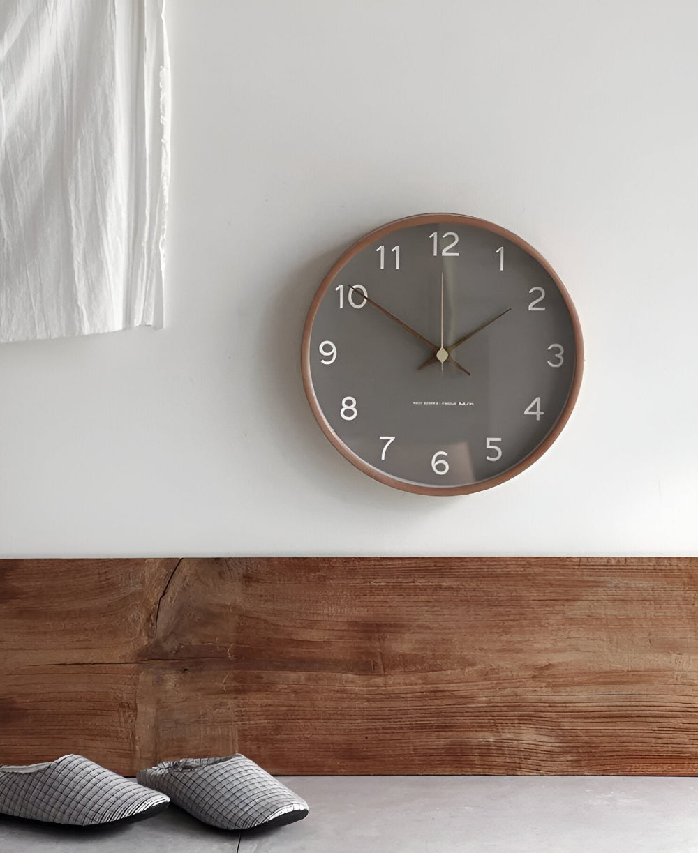 Horloge murale ronde en bois Orbs | Horloge à quartz silencieuse