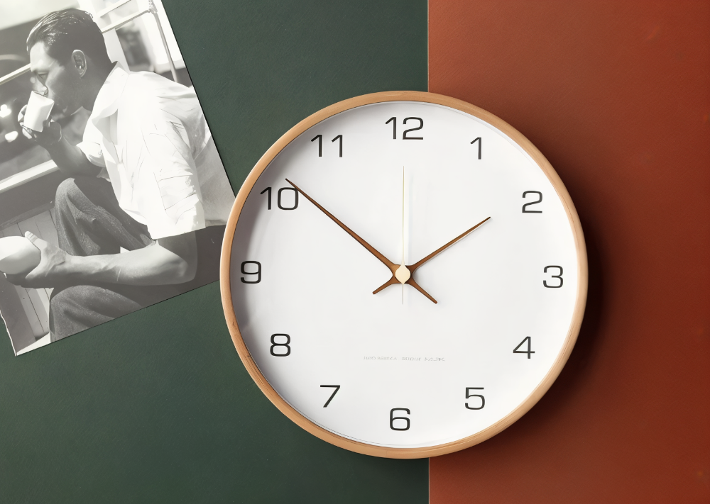Horloge murale ronde en bois Orbs | Horloge à quartz silencieuse