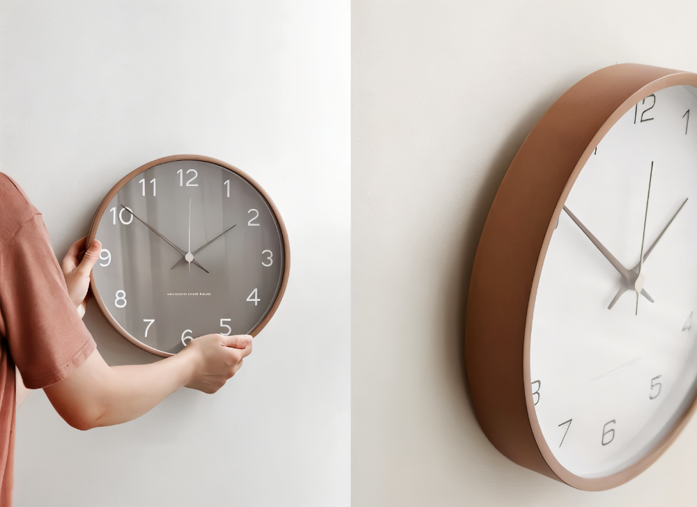 Horloge murale ronde en bois Orbs | Horloge à quartz silencieuse