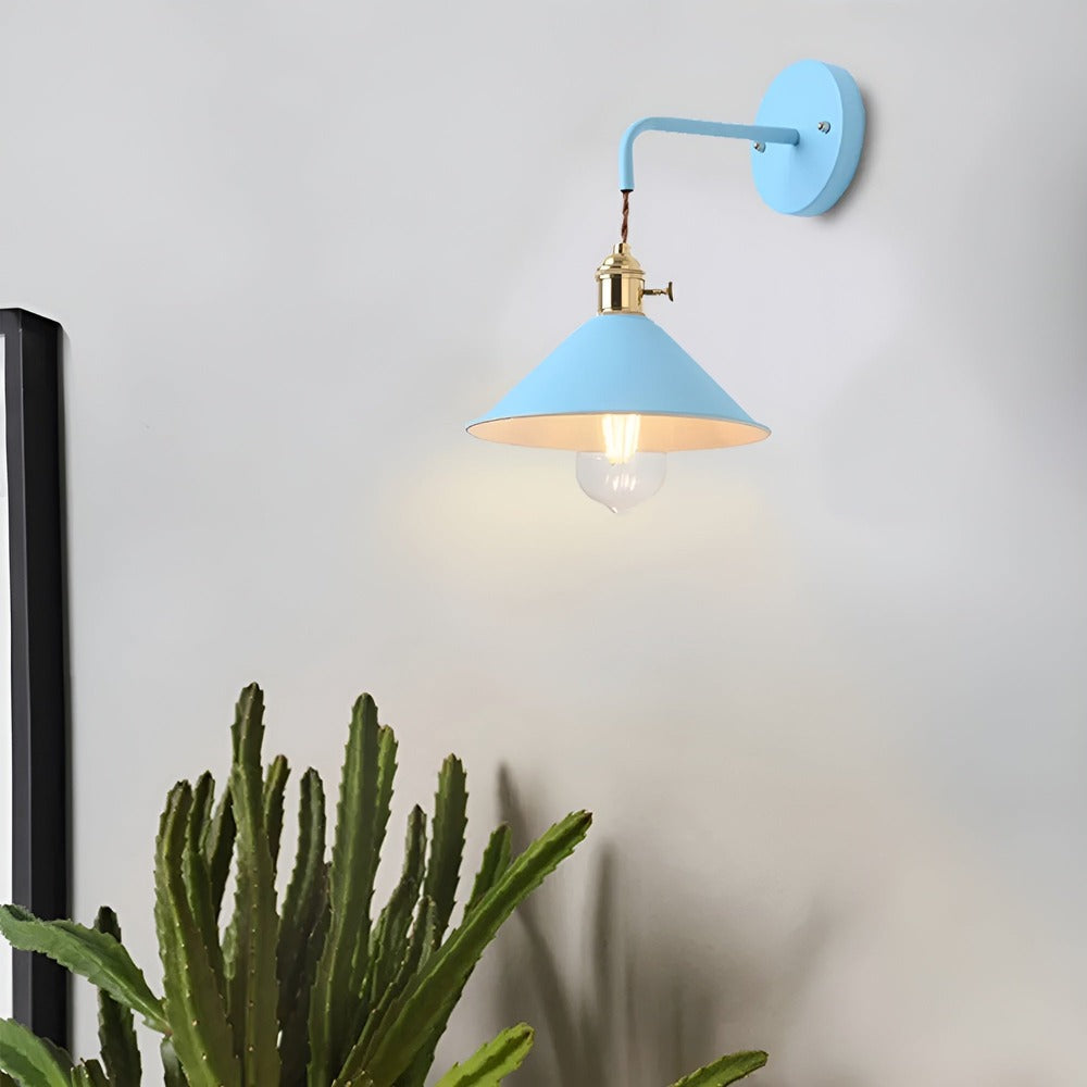 Retro Vintage Wandlamp | Metalen Wandlamp Met Kegelkap
