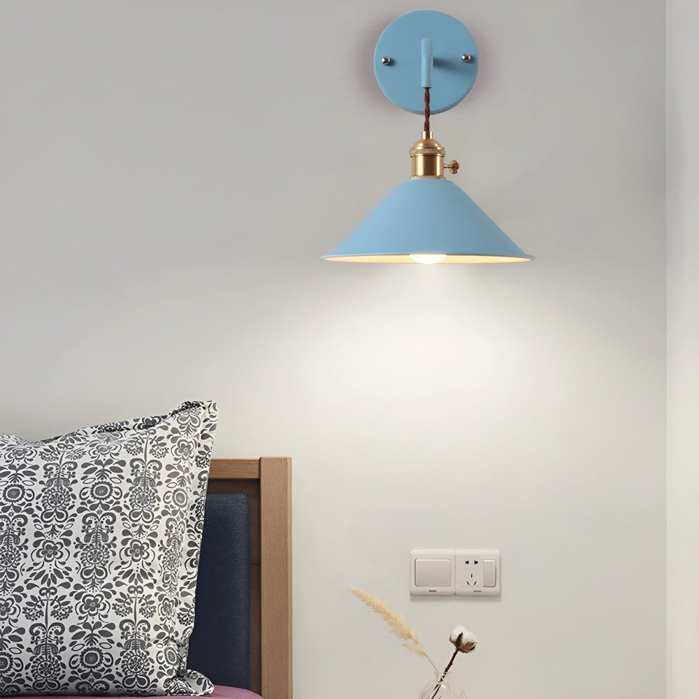 Retro Vintage Wandlamp | Metalen Wandlamp Met Kegelkap
