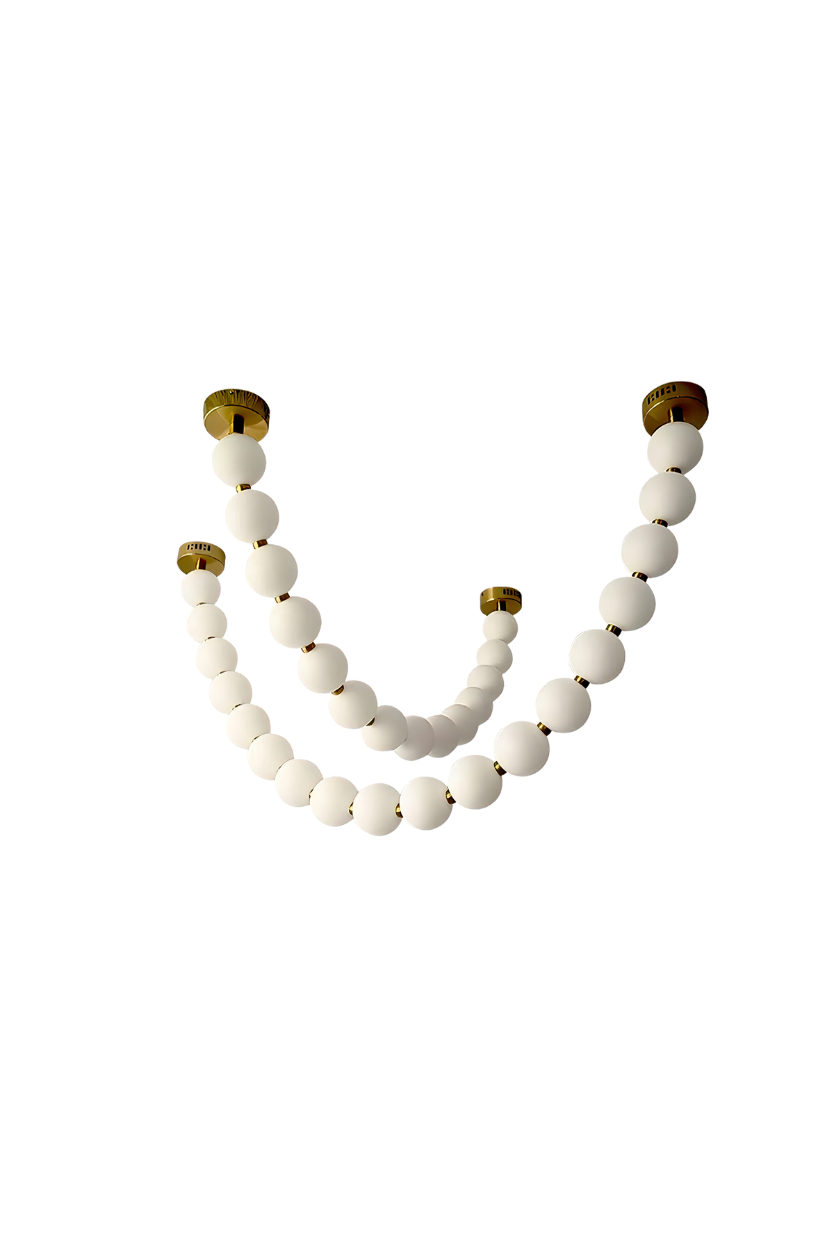 Perlehalskæde-pendellampe | LED i matteret glas og massivt messing