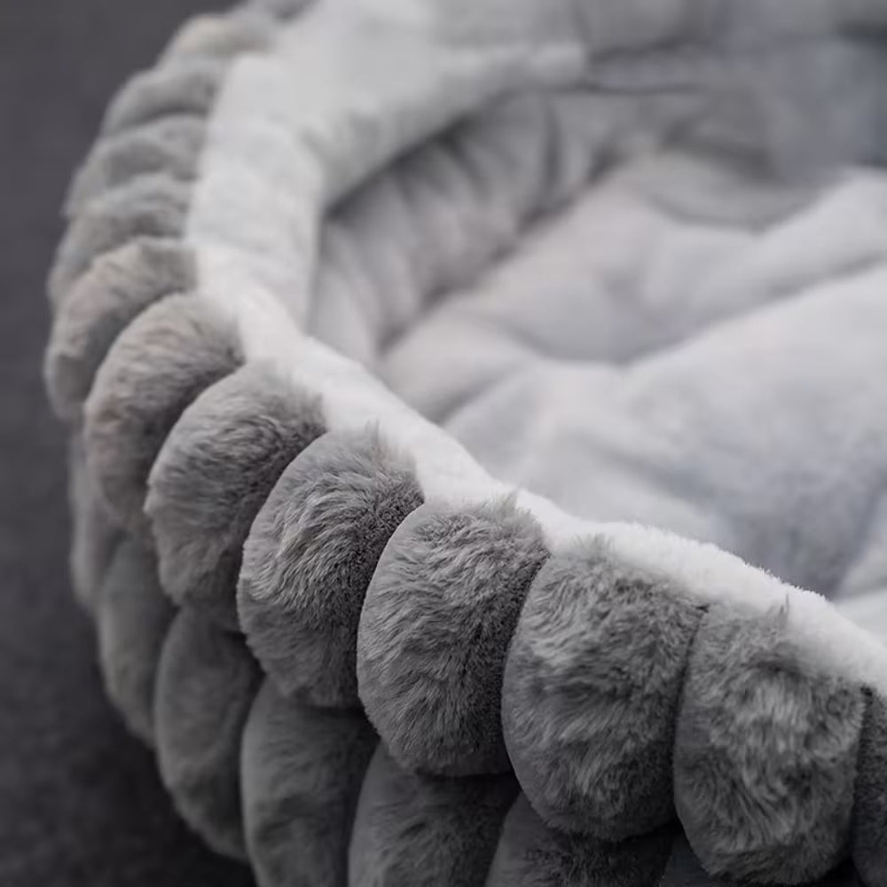 Klassiek Pluche Donut Nest Huisdierenbed | Zacht Katten- & Hondenbed