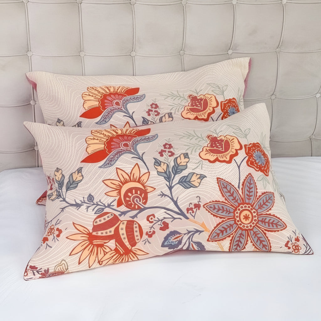 Rustieke Bloemen Boho Kussenslopen 2-Delige Set | 100% Katoen