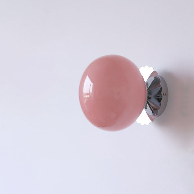 Moderne Væglampe af Glas og Jern – Fås i Rosa, Beige og Hvid