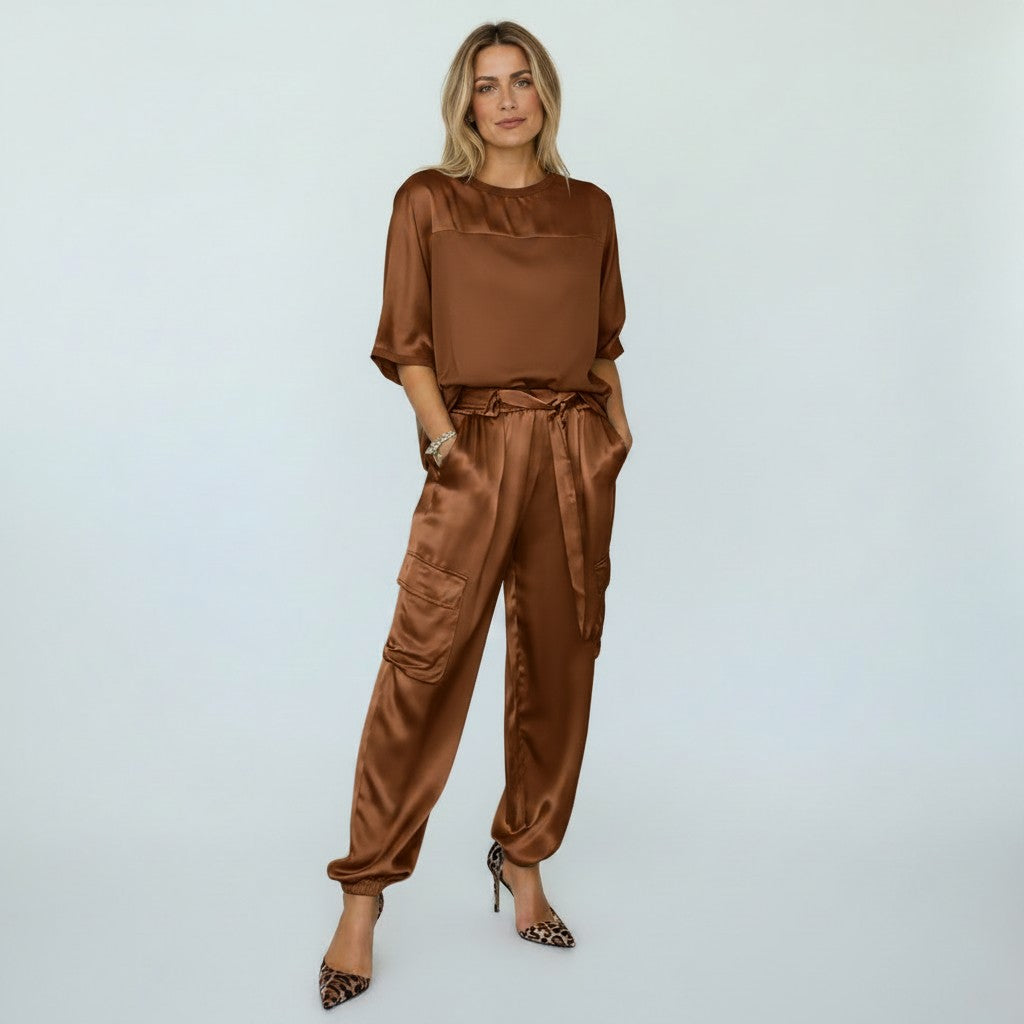 Satijnen Tweedelige Set Voor Dames | Elegante Set