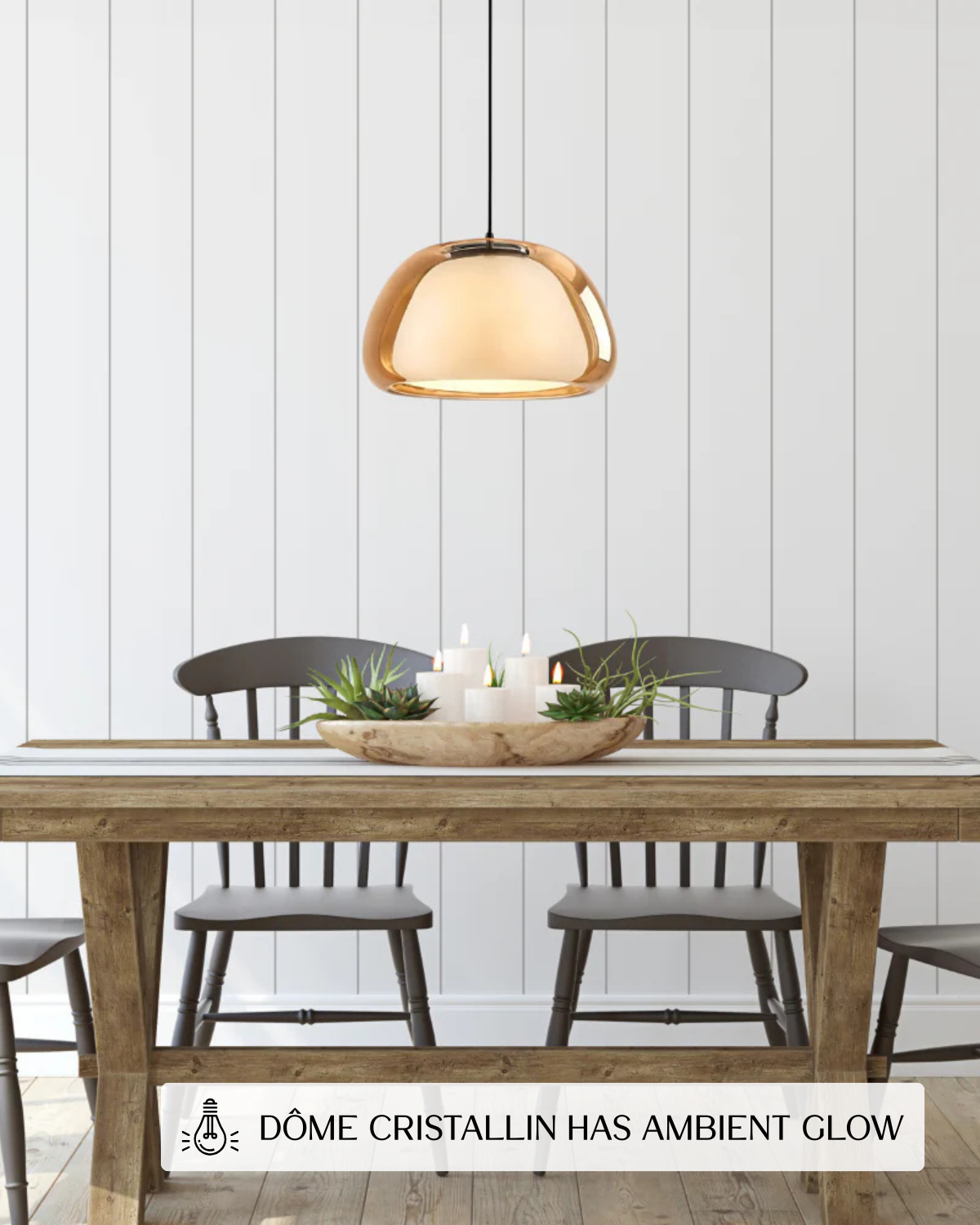 Kristalheldere Koepel Glazen Hanglamp | Japandi Luxe Verlichting