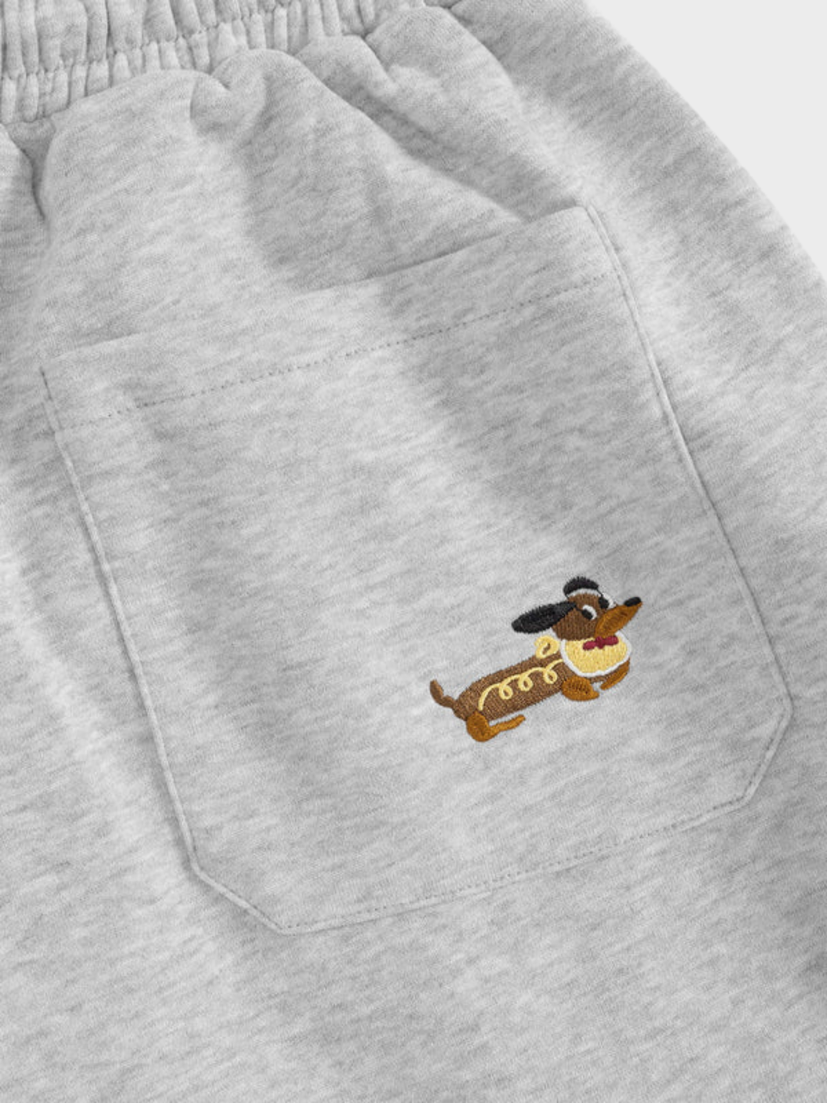 Women's Barrel-Leg Joggers | High-Waisted with Embroidered Dog