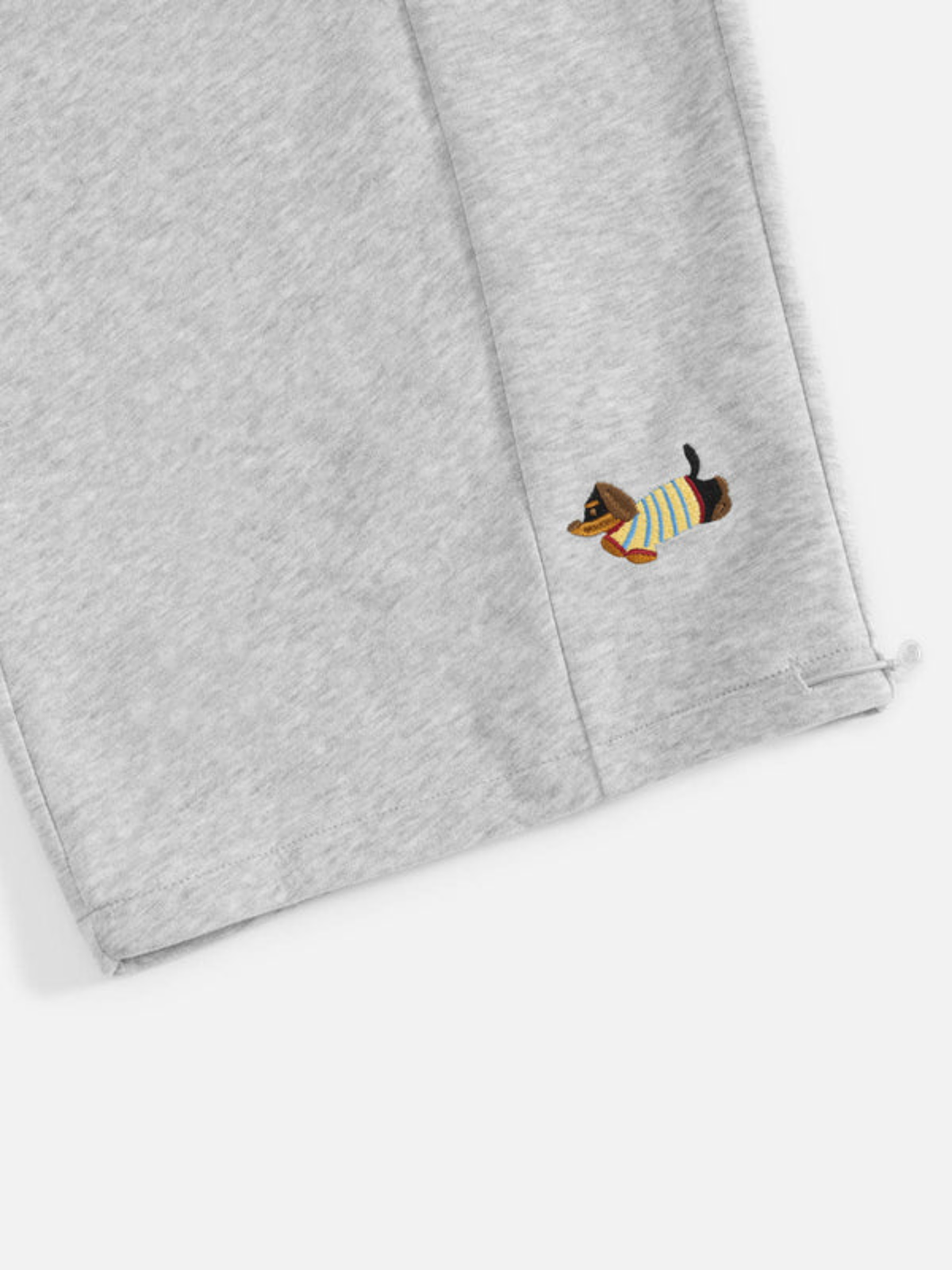 Women's Barrel-Leg Joggers | High-Waisted with Embroidered Dog