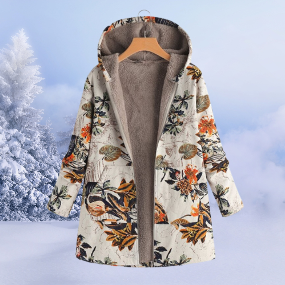 Varm fleece-hoodiejakke til kvinder med lynlås | Teddy-fleece-vinterjakke