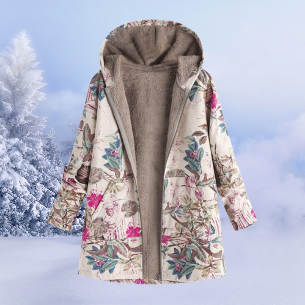 Varm fleece-hoodiejakke til kvinder med lynlås | Teddy-fleece-vinterjakke