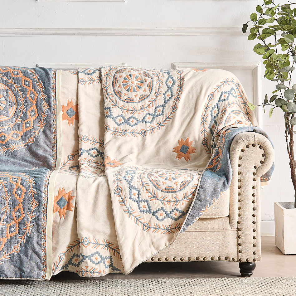 Serene Mandala Katoenen Plaid | Boho Decoratieve Deken