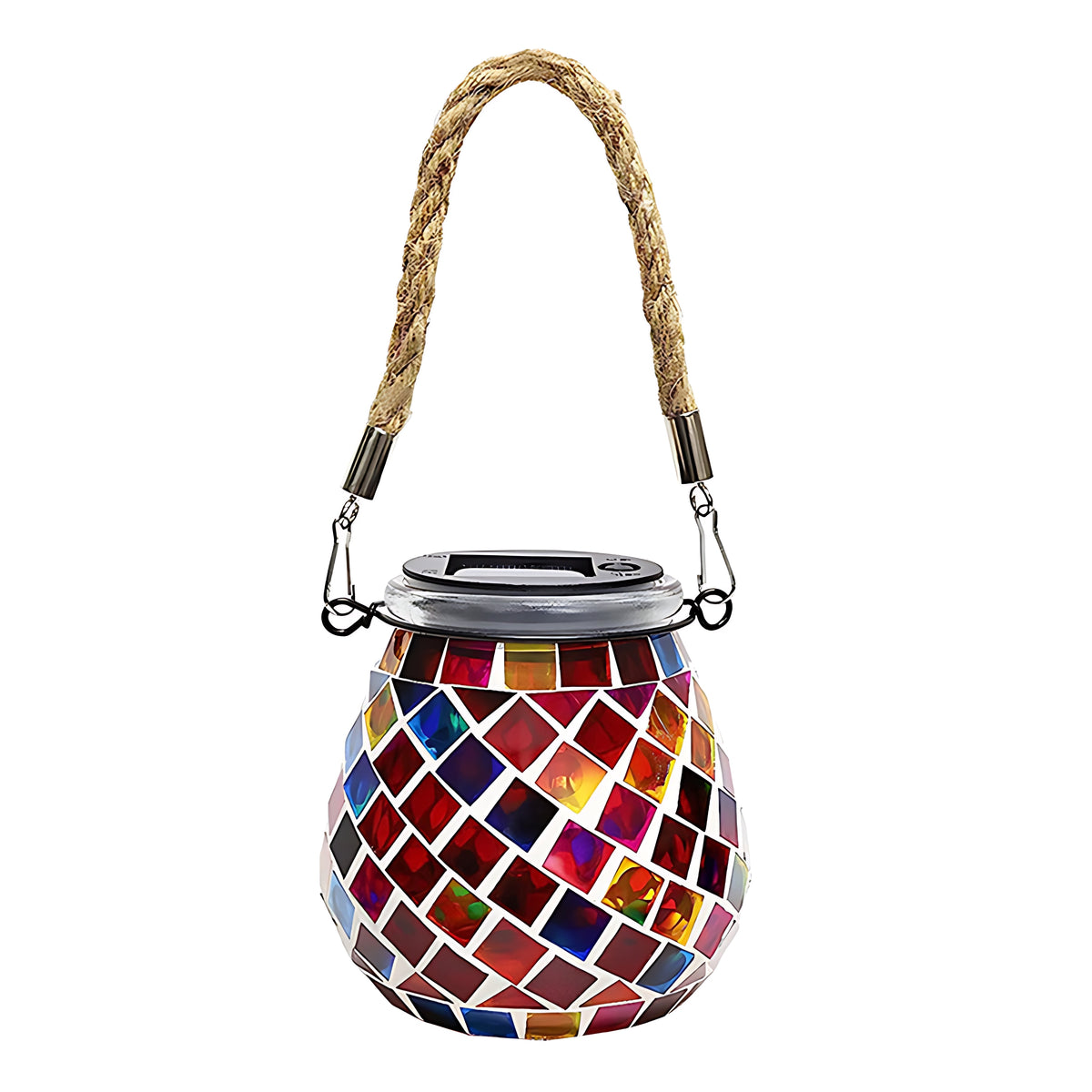 Handgemaakte Gekleurde Solar Buitenlamp – Stained Glass met Magisch Lichtspel