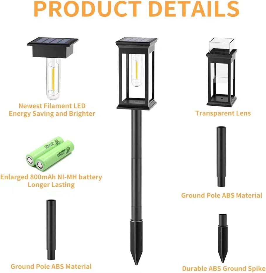 Solar Buitenlamp Voor Binnenplaats | Waterdichte Warme Tuinlamp