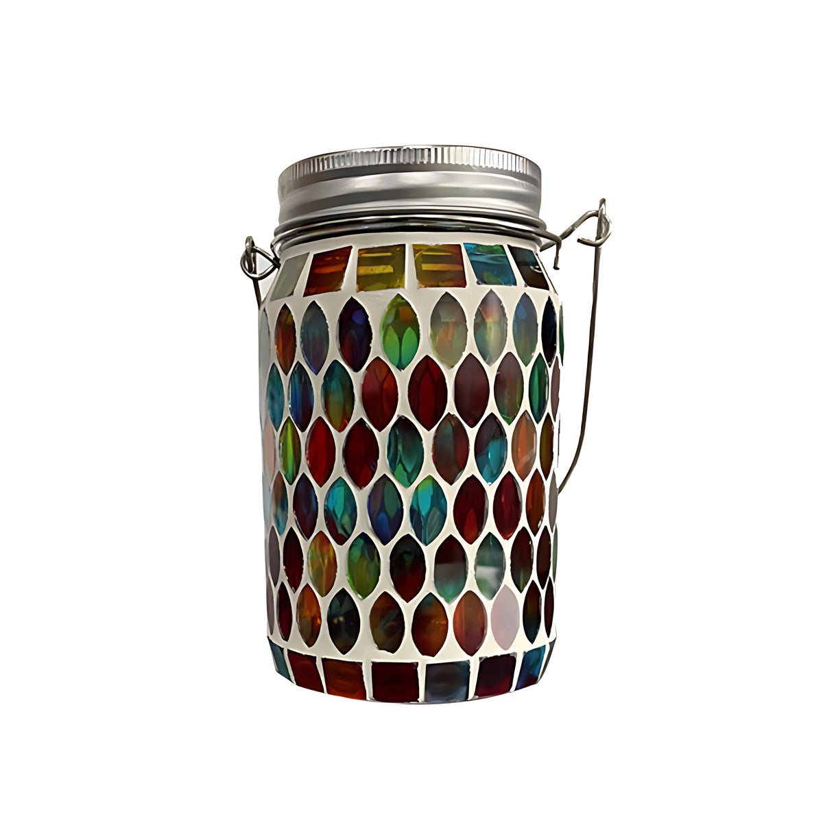 Handgemaakte Gekleurde Solar Buitenlamp – Stained Glass met Magisch Lichtspel