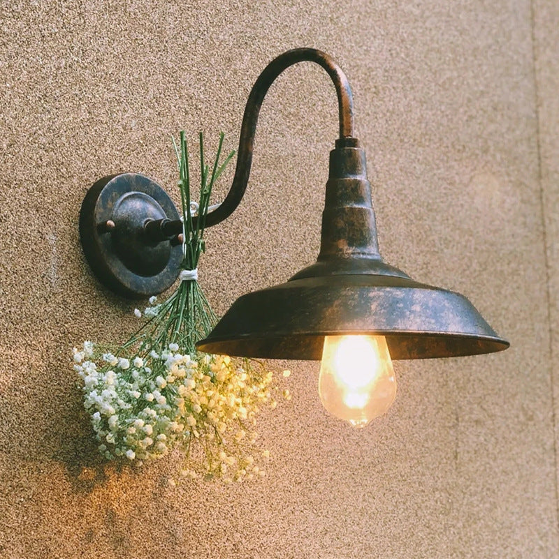 Japandi-vintagevæglampe | Jernlampe til gang og spisestue