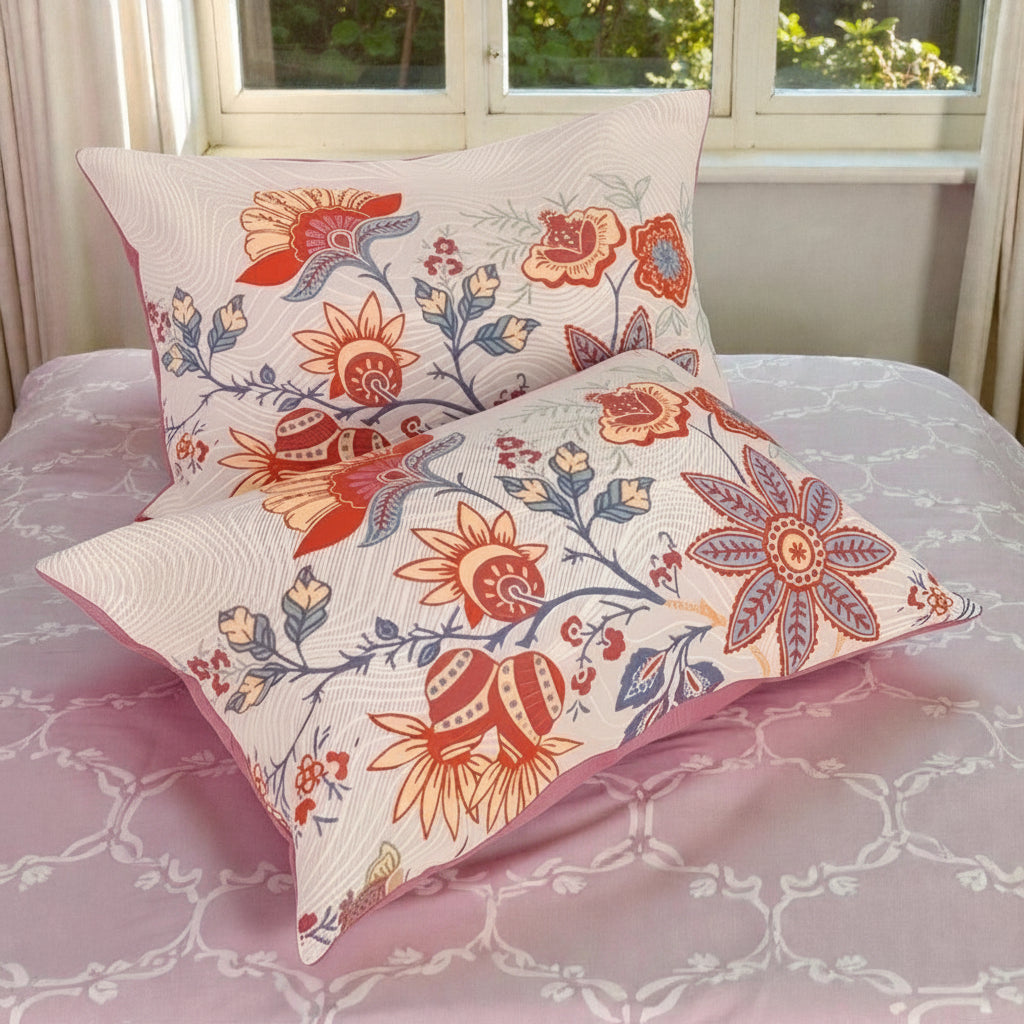 Rustieke Bloemen Boho Kussenslopen 2-Delige Set | 100% Katoen