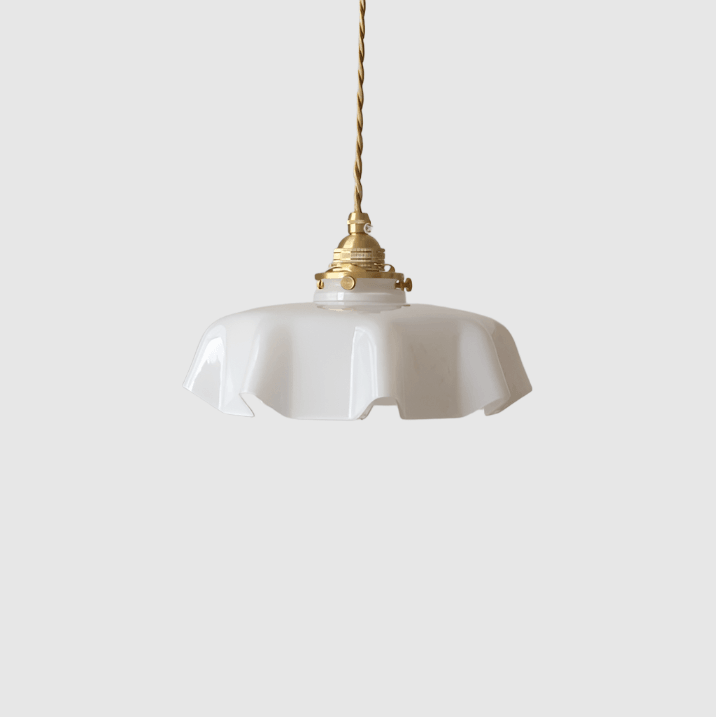 Suspension française en verre | Suspension vintage avec finition en laiton