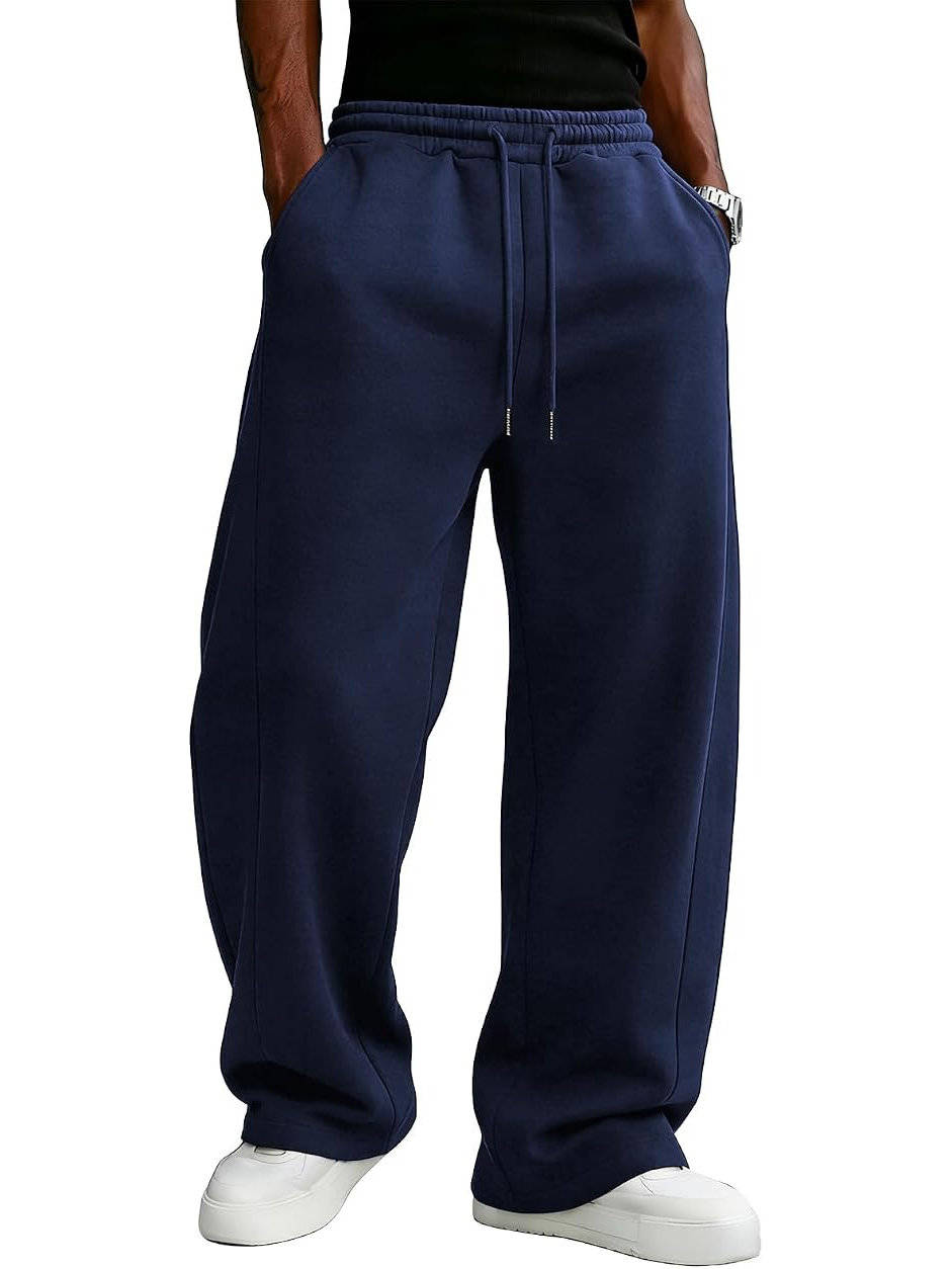 Heren Baggy Fleece Joggingbroek | Losse Pasvorm & Wijde Pijpen