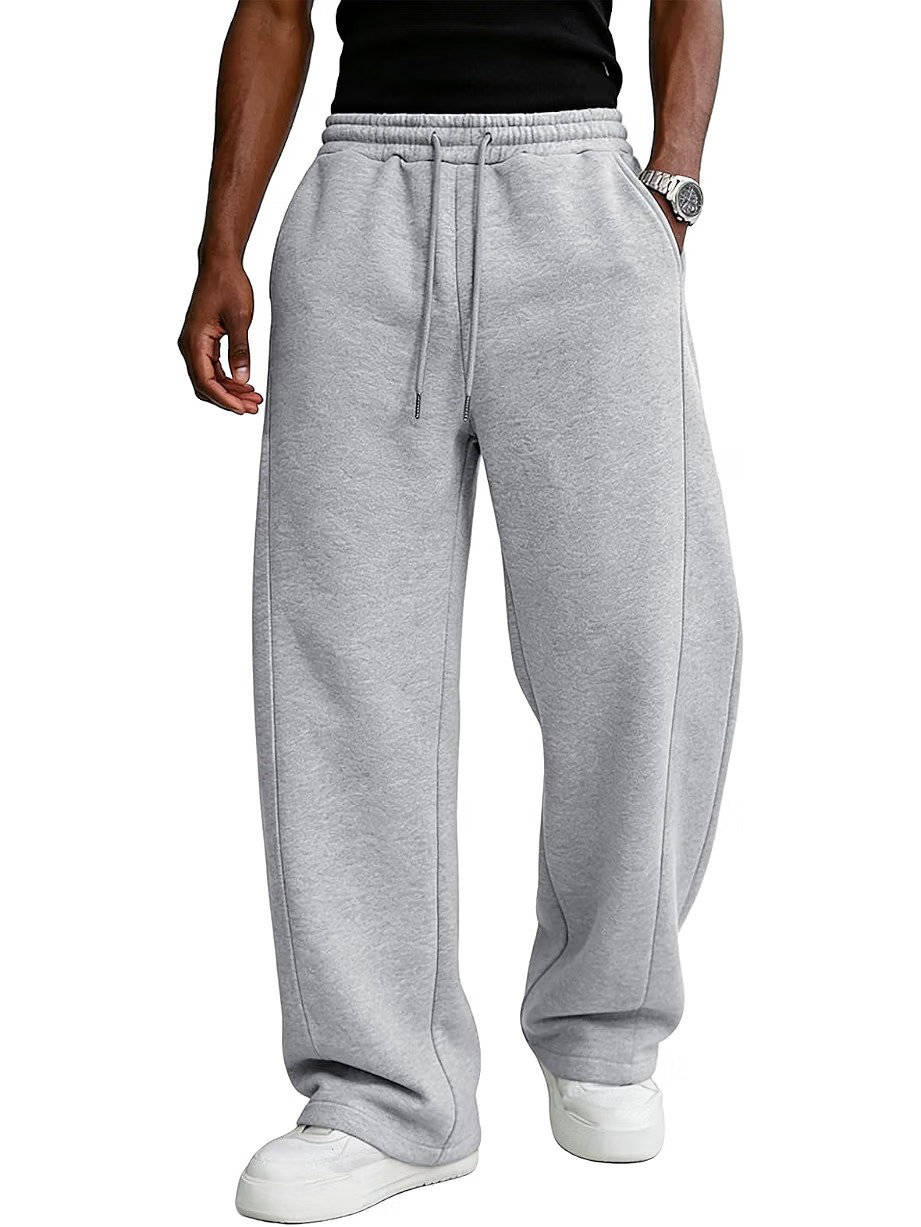 Heren Baggy Fleece Joggingbroek | Losse Pasvorm & Wijde Pijpen