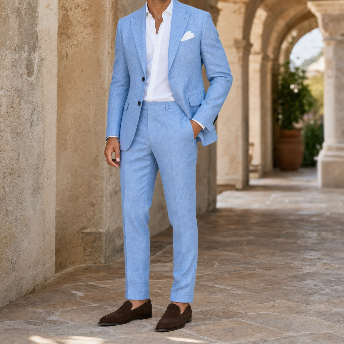 Costume en lin pour homme | Élégant costume d’été deux pièces