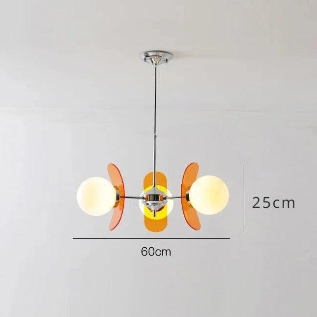 Italiaanse Retro Kroonluchter | Glazen & Metalen E27 Plafondlamp