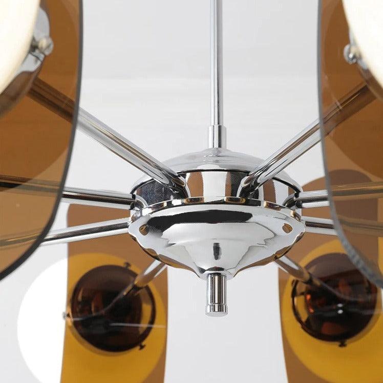 Italiaanse Retro Kroonluchter | Glazen & Metalen E27 Plafondlamp