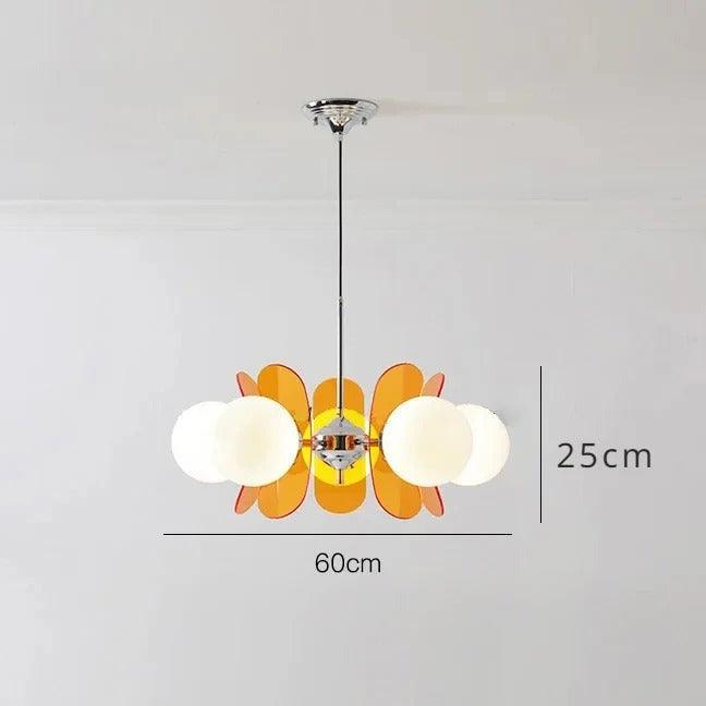 Italiaanse Retro Kroonluchter | Glazen & Metalen E27 Plafondlamp