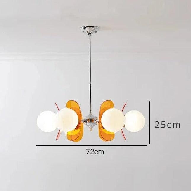 Italiaanse Retro Kroonluchter | Glazen & Metalen E27 Plafondlamp