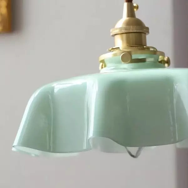 Suspension française en verre | Suspension vintage avec finition en laiton