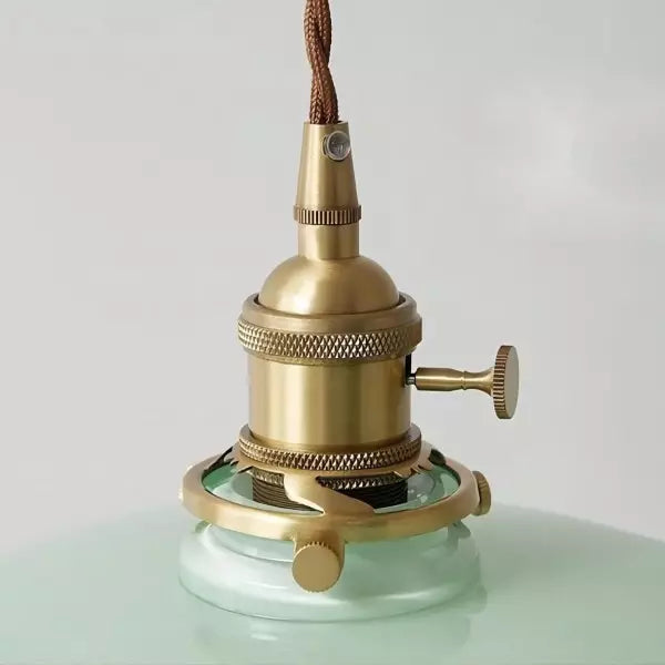Suspension française en verre | Suspension vintage avec finition en laiton