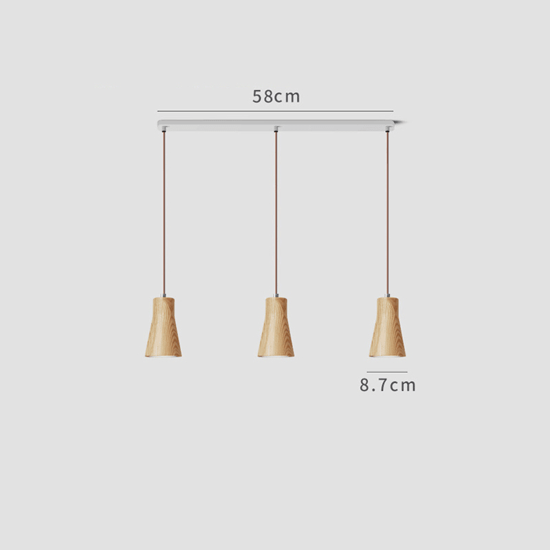 Pendellampe i massivt tre | Minimalistisk lampe med ledning