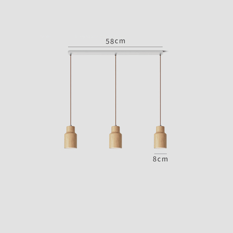 Pendellampe i massivt tre | Minimalistisk lampe med ledning