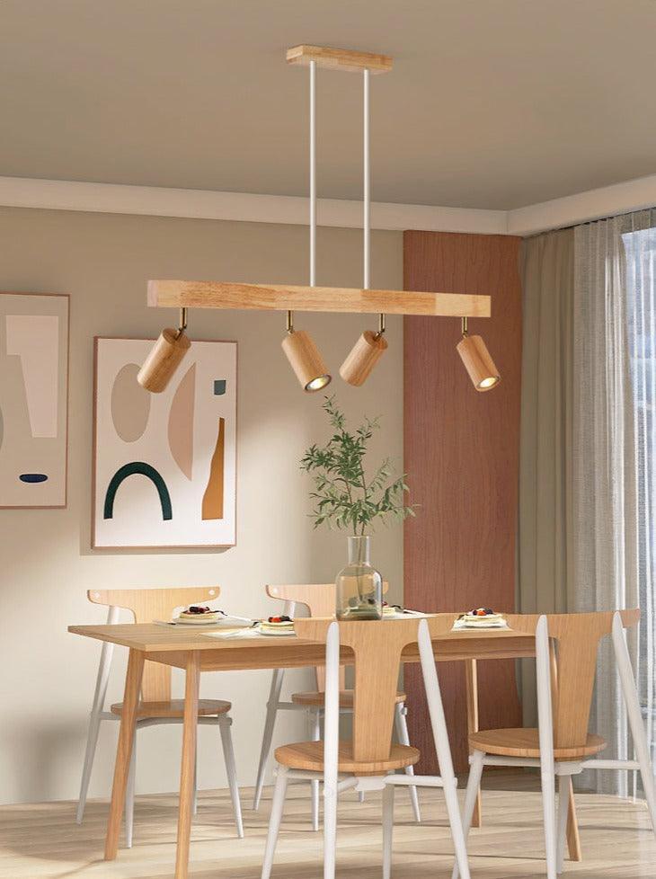 Drewniana lampa punktowa | Regulowana lampa sufitowa LED w kolorze dębu i orzecha włoskiego