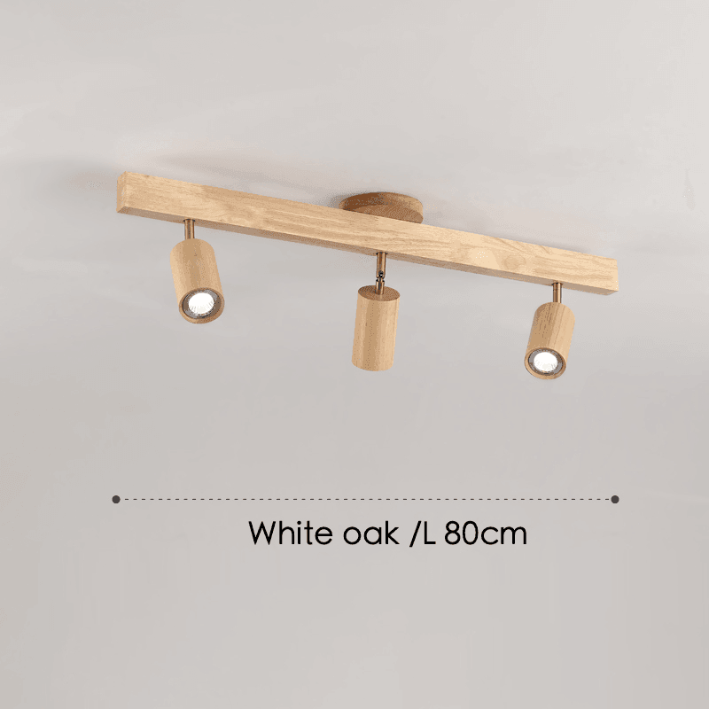 Drewniana lampa punktowa | Regulowana lampa sufitowa LED w kolorze dębu i orzecha włoskiego