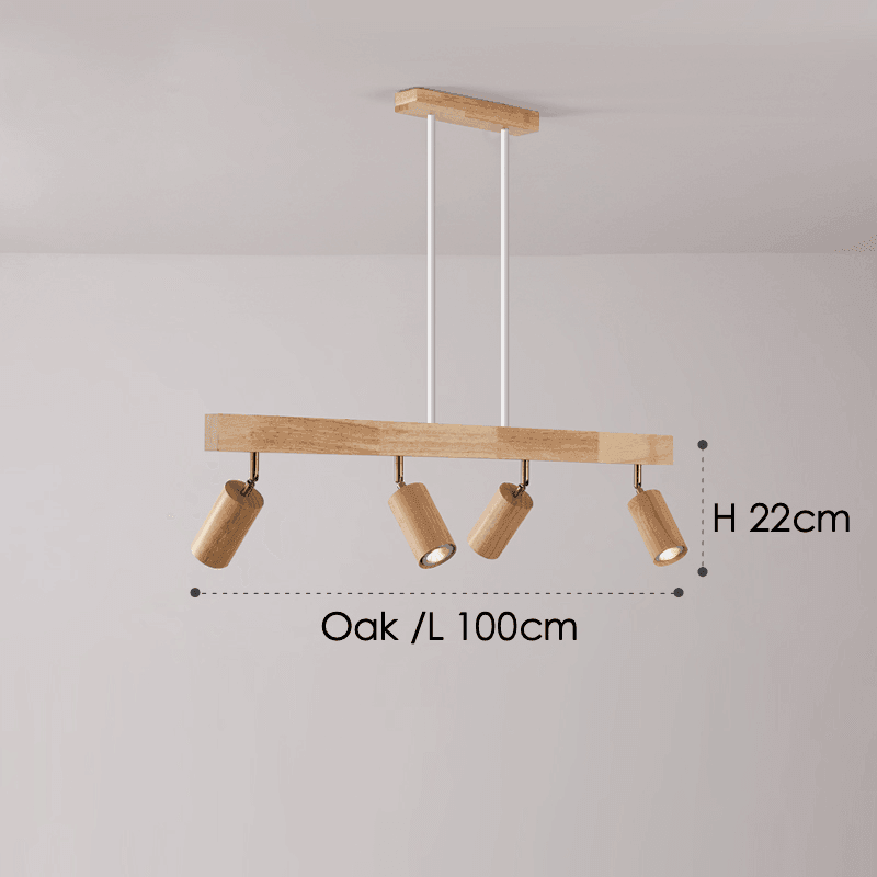 Drewniana lampa punktowa | Regulowana lampa sufitowa LED w kolorze dębu i orzecha włoskiego
