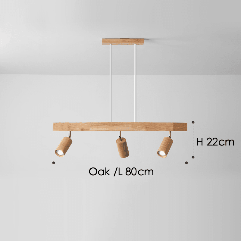 Drewniana lampa punktowa | Regulowana lampa sufitowa LED w kolorze dębu i orzecha włoskiego