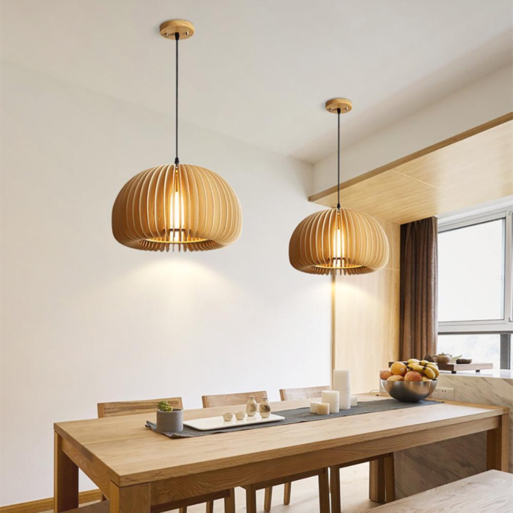 Houten Kunst Hanglamp | Moderne Rustieke Plafondlamp Van Hout