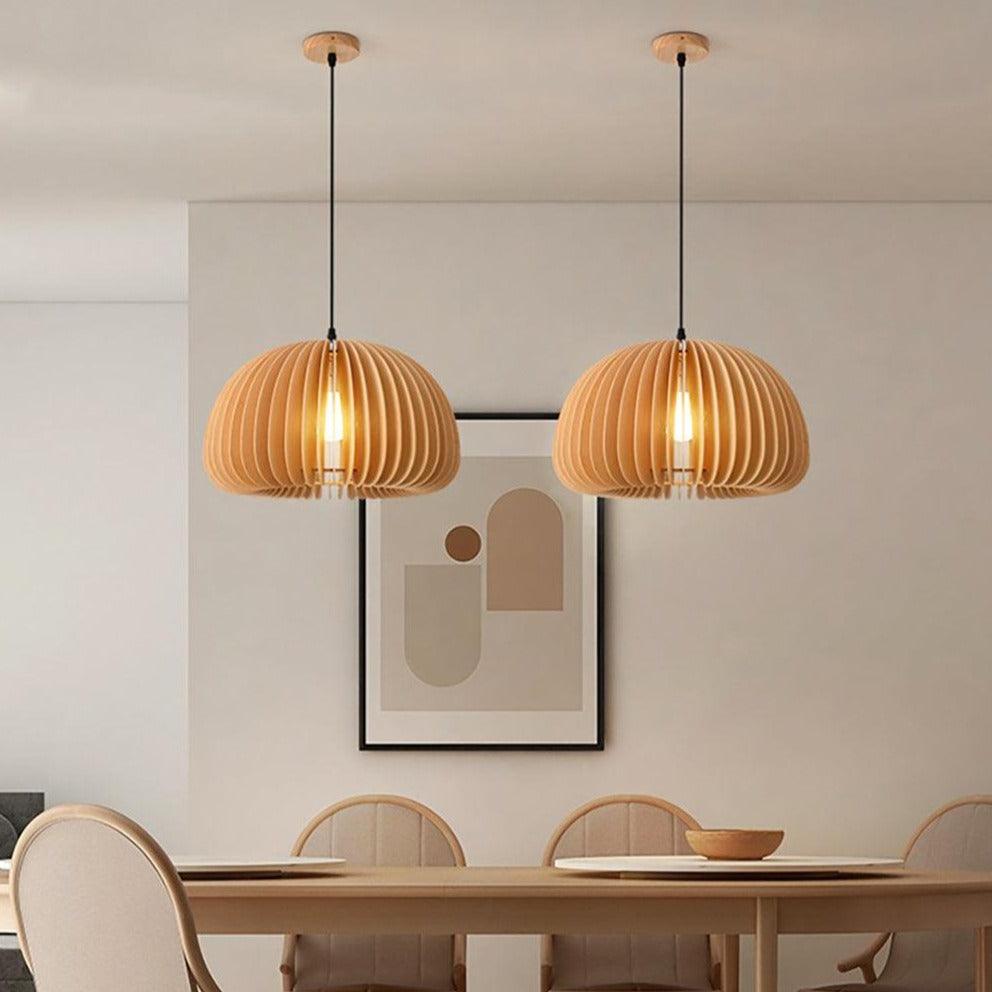 Houten Kunst Hanglamp | Moderne Rustieke Plafondlamp Van Hout