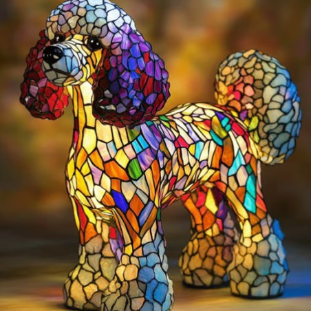 Kleurrijke Hondenlamp Van Hars | Decoratieve Dierenlamp