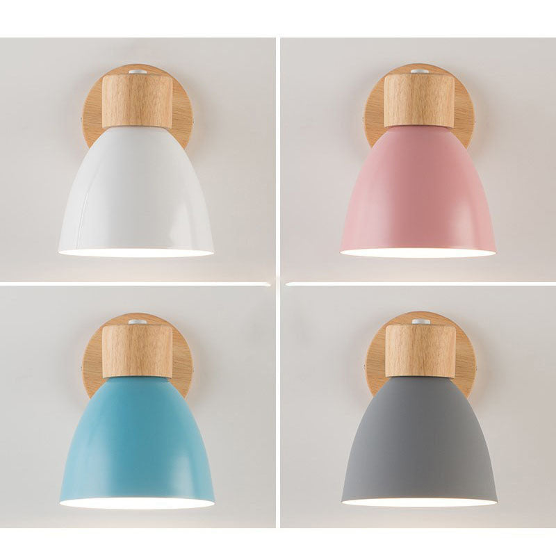 Moderne Houten Kegel Wandlamp | Minimalistische E27 LED-Lamp