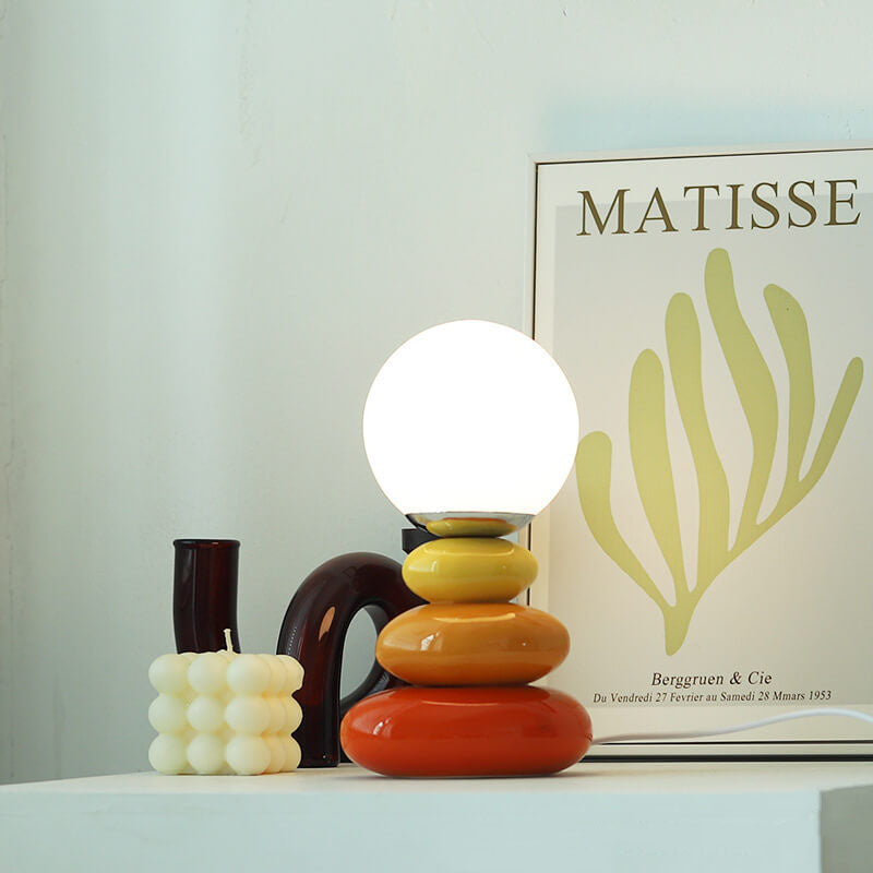 Moderne Keramisk LED Bordlampe – USB Opladelig, 3 W, 300 lm