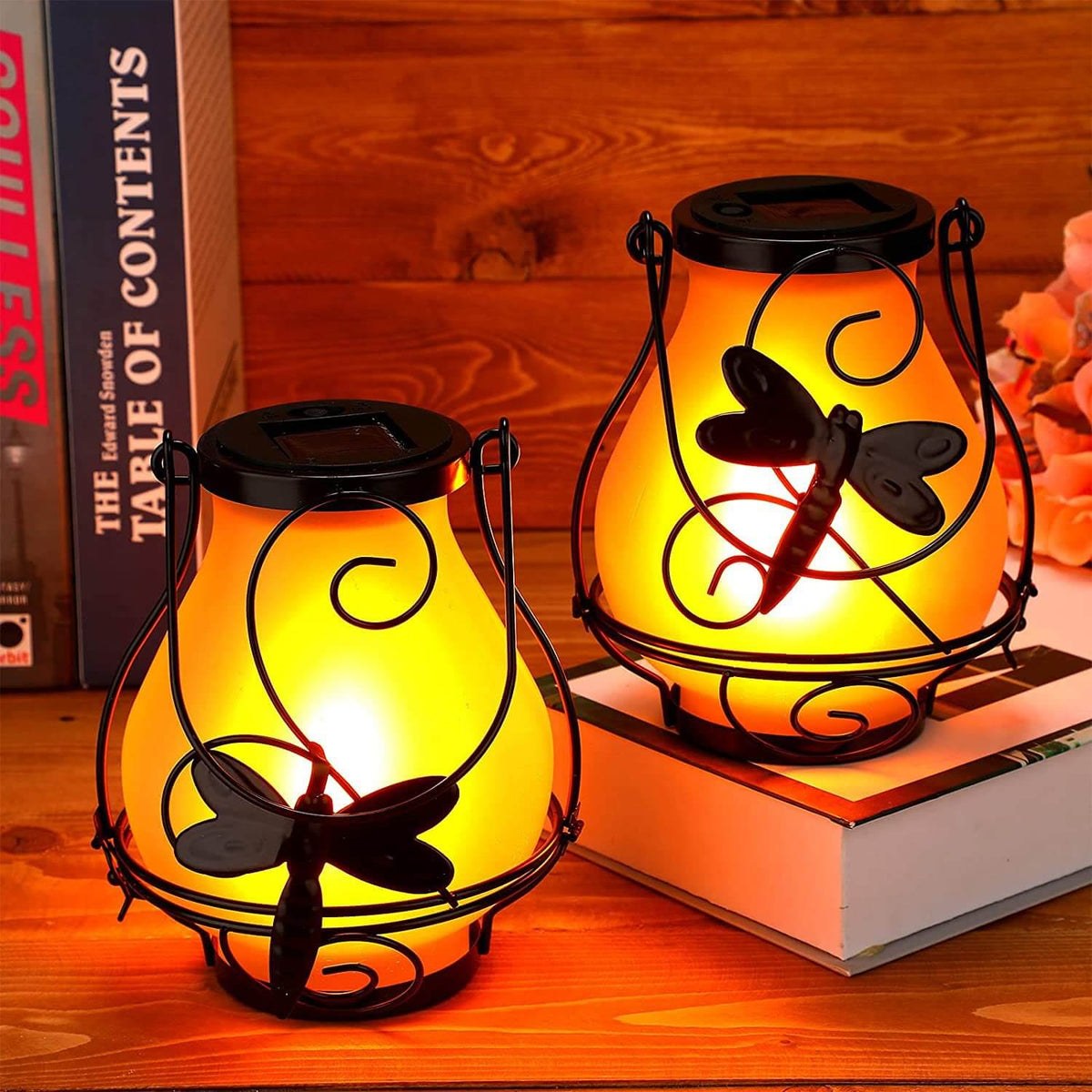 Lámpara de Jardín Solar LED Decorativa – Negra – (1 LED)