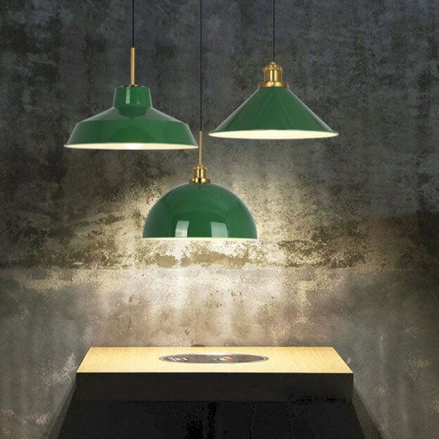 Industriële Elegante Groene Hanglamp in  Meerdere Formaten