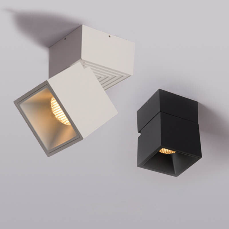 Moderne Aluminium Semi-Flush Loftlampe – Sort/Hvid – LED 7W/12W