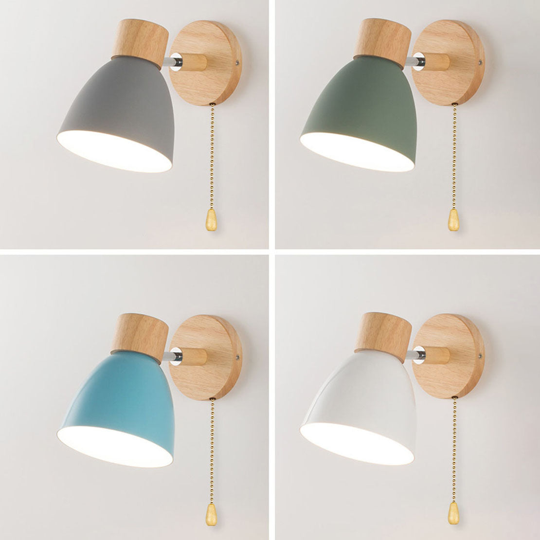 Moderne Houten Kegel Wandlamp | Minimalistische E27 LED-Lamp