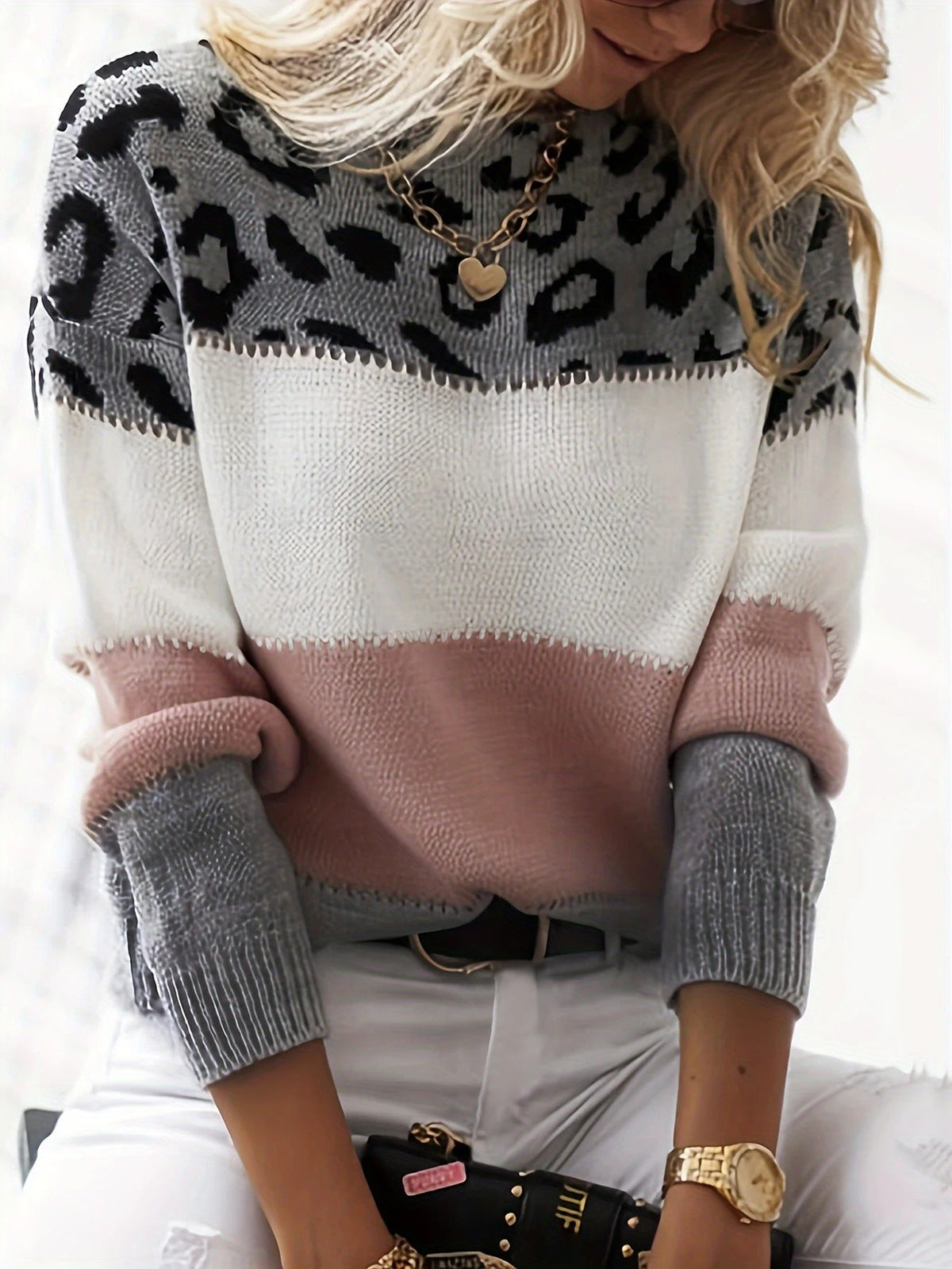 Pull à imprimé léopard | Pull élégant pour femme à coupe ample